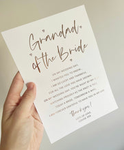 Load image into Gallery viewer, Grandad of the Bride Wedding Print