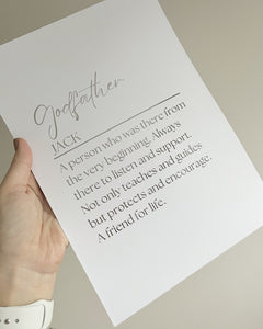 Godfather Poem Print