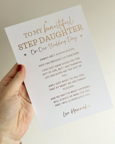 Step Daughter Wedding Print