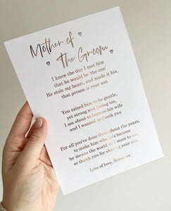 Mother of the Groom (hearts) Print