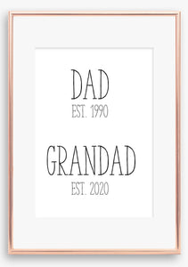 Dad to Grandad Print
