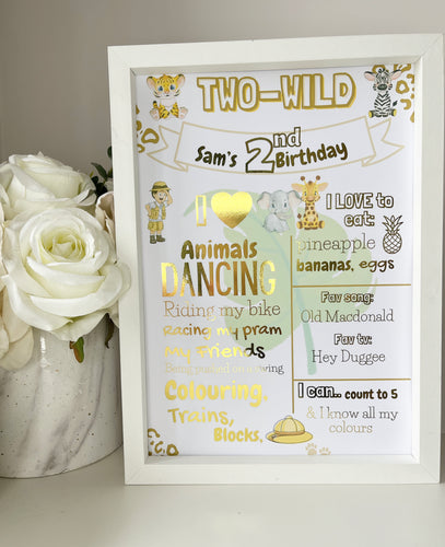 Two-wild Safari 2nd Birthday Print