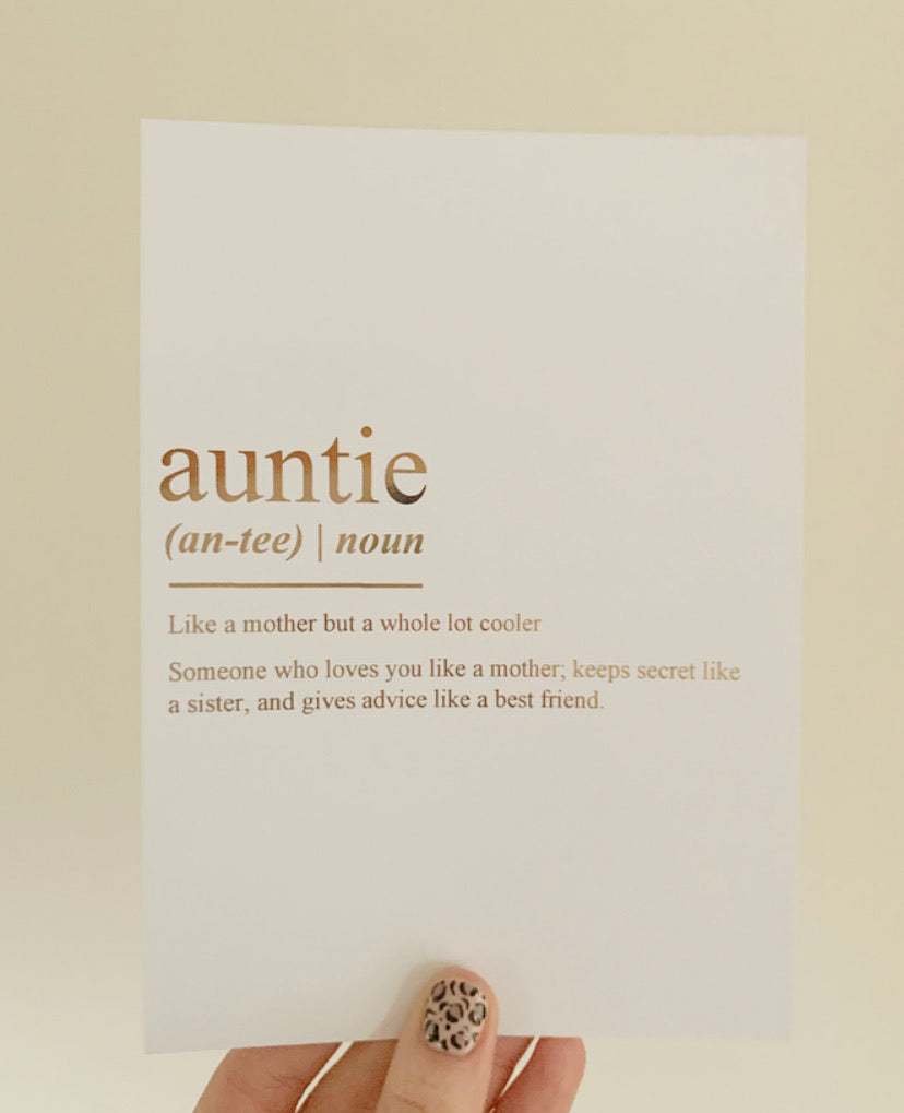 Personalised Auntie definition print - v3