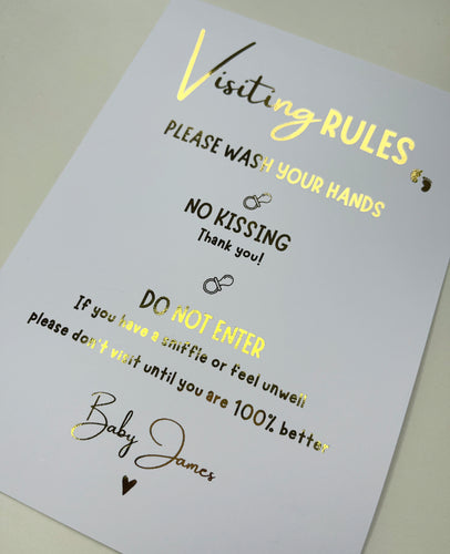 Baby visiting rules print