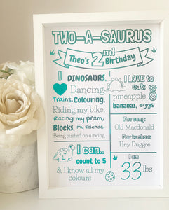 Two-a-sarus 2nd Birthday Print