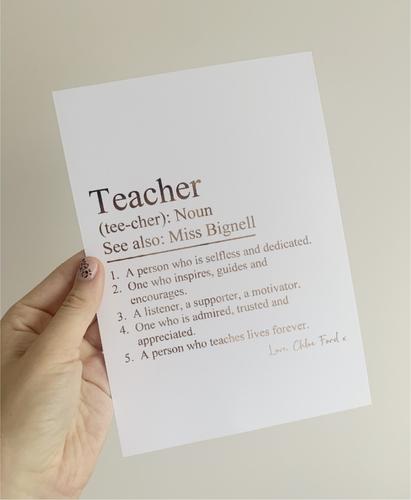 Teacher definition print
