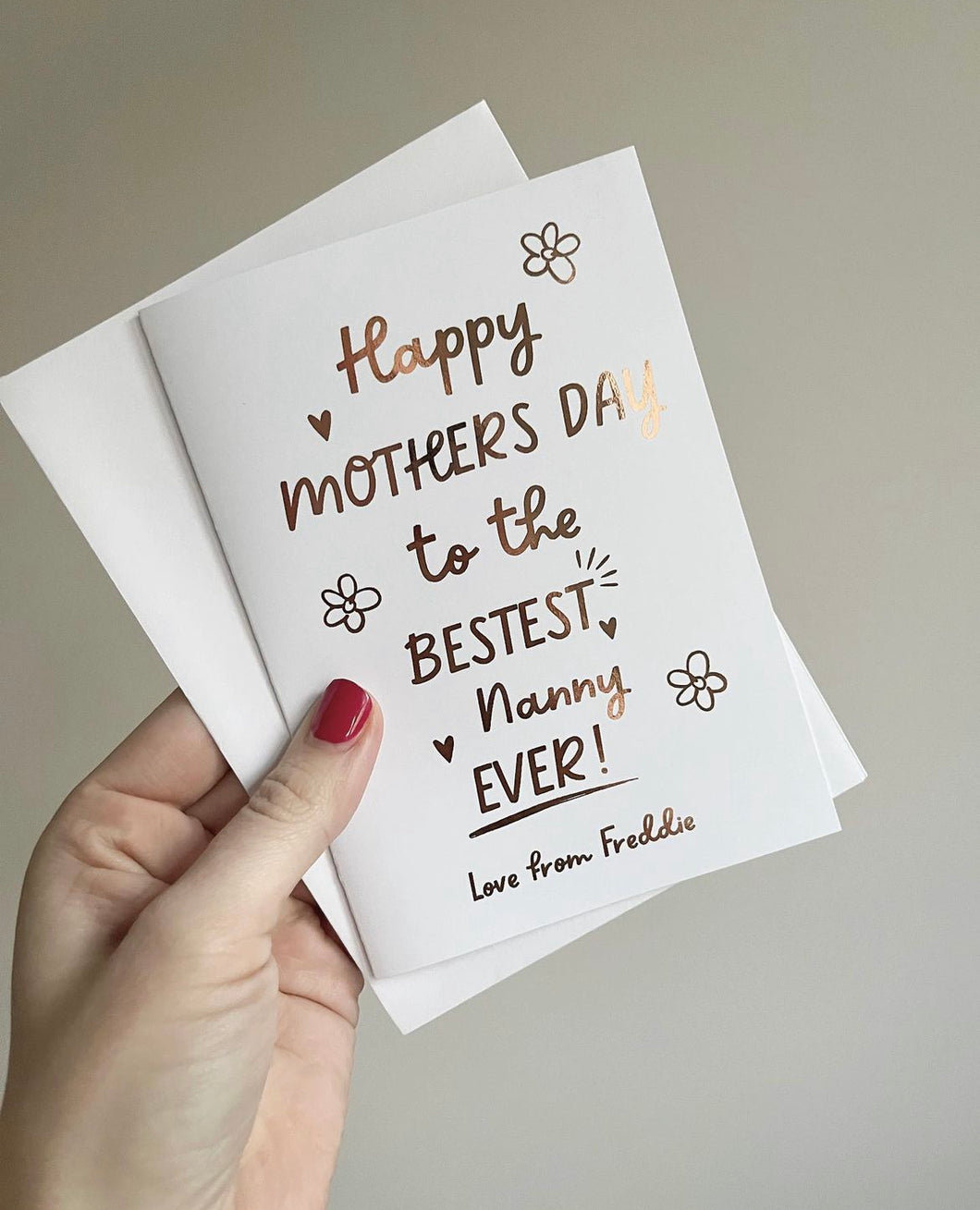 Mothers Day hearts and flowers card