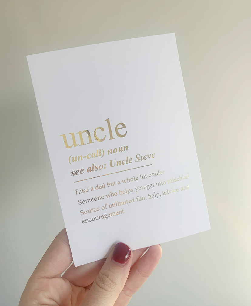 Personalised Uncle definition print