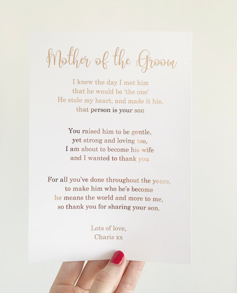 Mother of the Groom Print