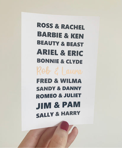 Famous Couples Print