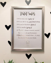 Load image into Gallery viewer, Toilet Rules Print