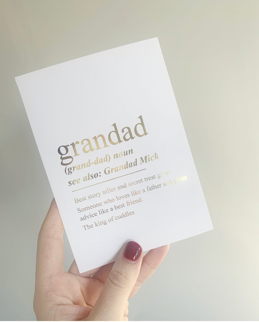 Personalised Grandad definition print