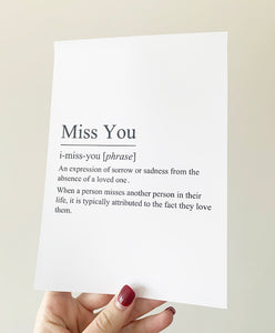 Miss you print