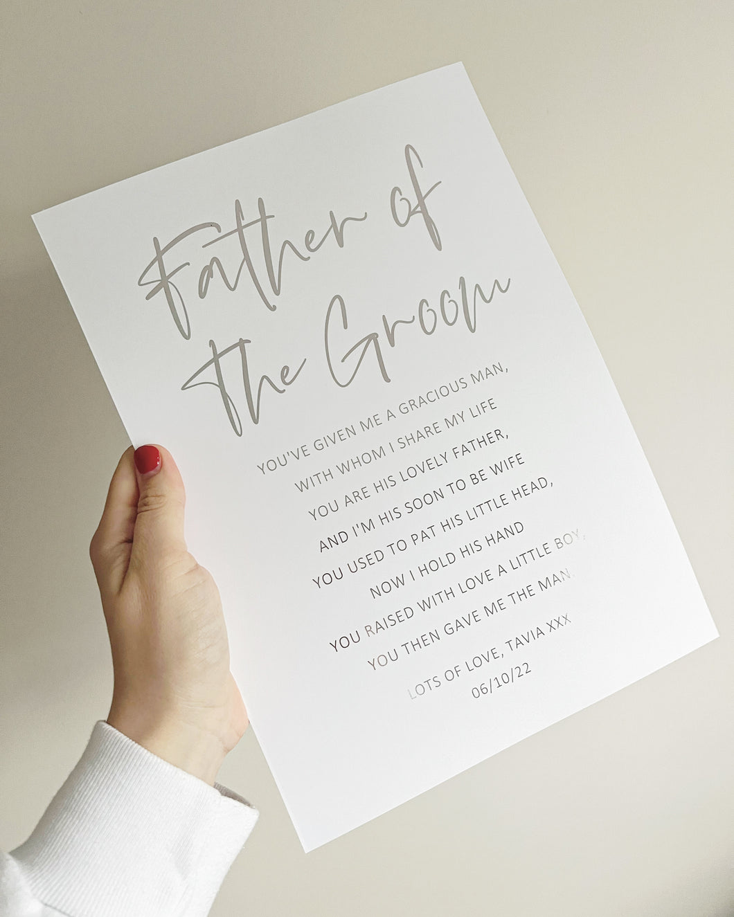 Father in Law | Father of the Groom Wedding Print