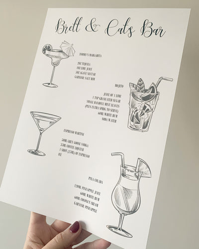 Cocktail Bar Menu