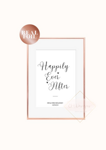 Happily ever after wedding gift print