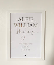Load image into Gallery viewer, Newborn Name Print