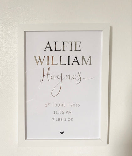 Newborn Name Print