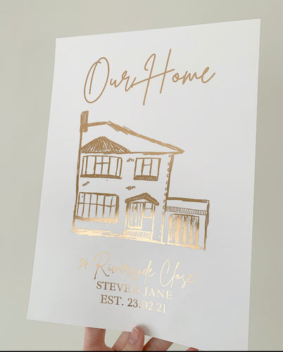 Hand sketched new home print
