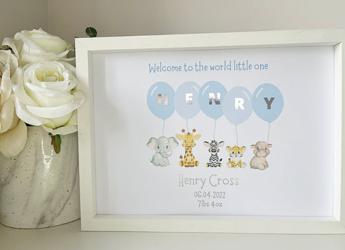 Safari and Balloons Newborn Print