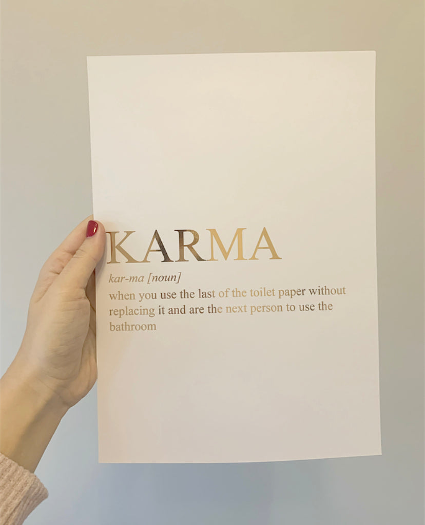 Karma bathroom print