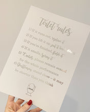 Load image into Gallery viewer, Toilet Rules Print