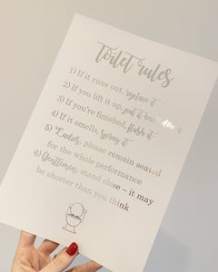 Toilet Rules Print