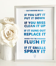Load image into Gallery viewer, Bathroom Rules Print