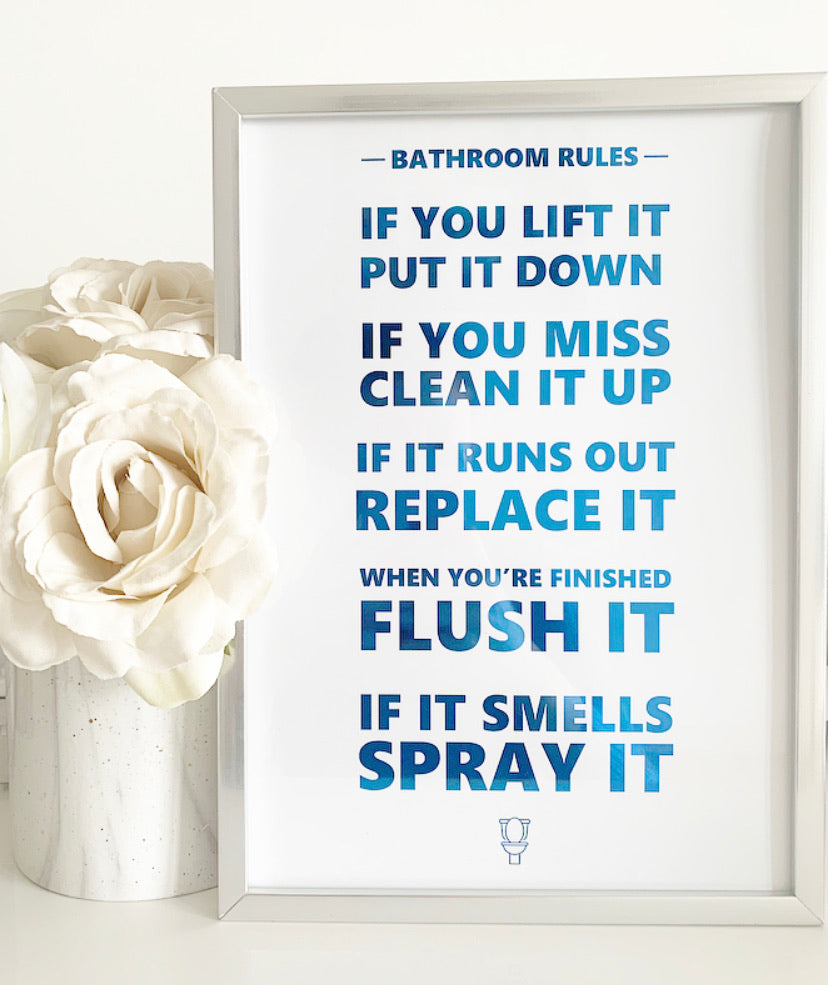 Bathroom Rules Print