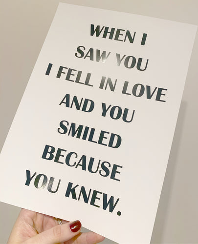 You knew