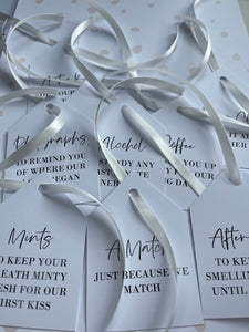 Groom wedding day gift tags (set of x16)